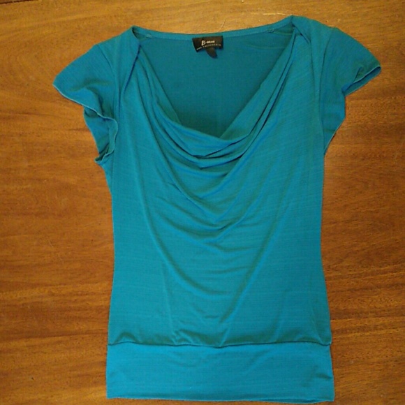 Turquoise and Purple Work Basics; Cowl Neck - Picture 2 of 2